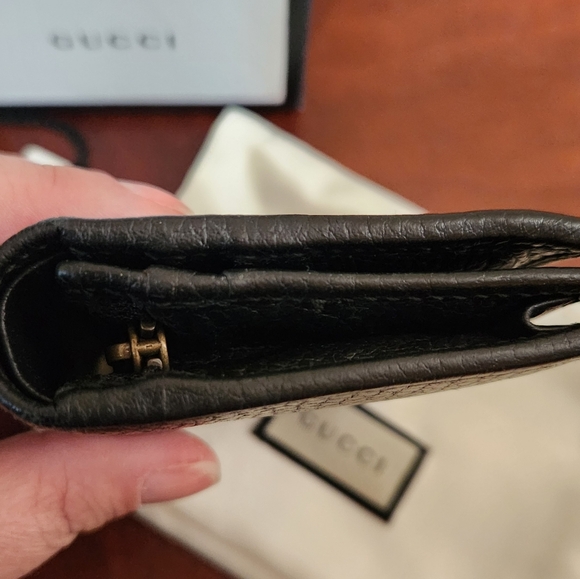 Gucci Pebbled Calfskin Butterfly Bifold Card Case Wallet - Picture 3 of 12